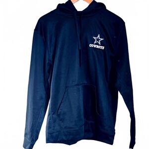 Dallas Cowboys Hoodie Mens Medium Logo Embroidered Pullover NFL Blue Performance